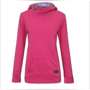 LIKE NEW Pink Hoodie with Patterned Hood Lining